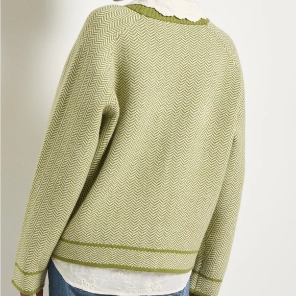 Olive Chevron Women's Cardigan - Picture 3 of 3